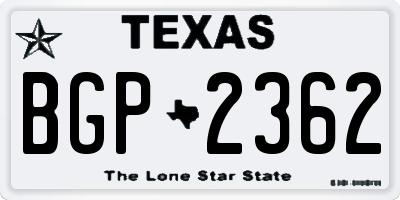 TX license plate BGP2362