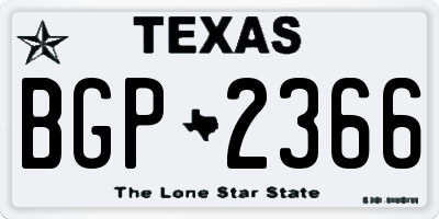 TX license plate BGP2366