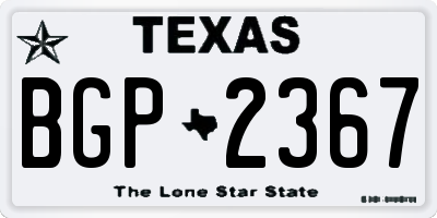 TX license plate BGP2367