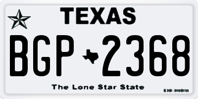 TX license plate BGP2368
