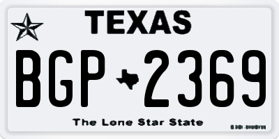 TX license plate BGP2369