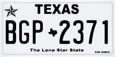 TX license plate BGP2371