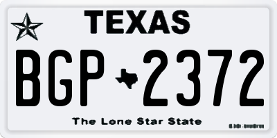 TX license plate BGP2372