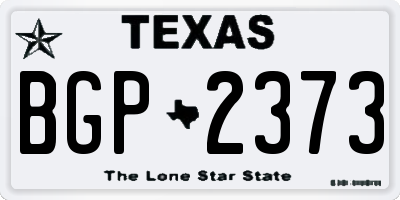 TX license plate BGP2373