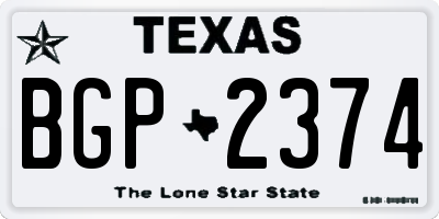 TX license plate BGP2374