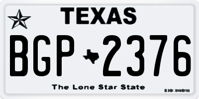 TX license plate BGP2376