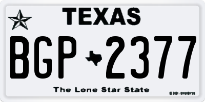 TX license plate BGP2377