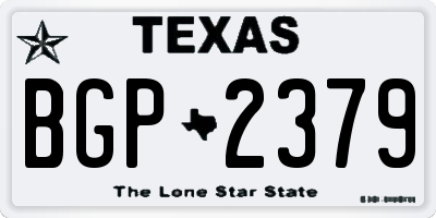 TX license plate BGP2379