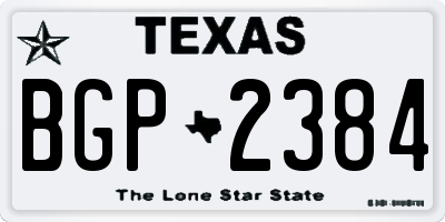 TX license plate BGP2384