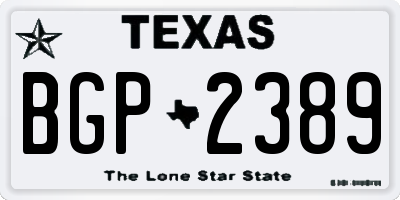 TX license plate BGP2389