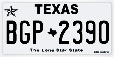 TX license plate BGP2390