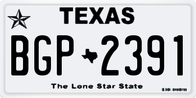TX license plate BGP2391