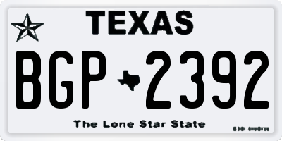 TX license plate BGP2392