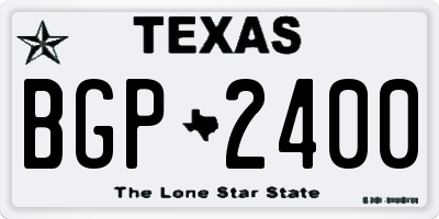 TX license plate BGP2400