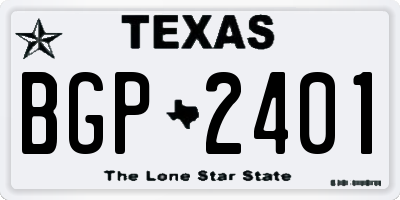 TX license plate BGP2401