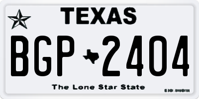 TX license plate BGP2404