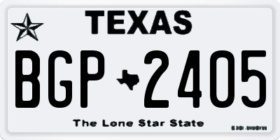 TX license plate BGP2405