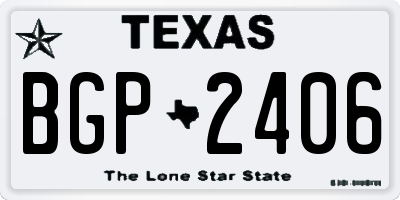 TX license plate BGP2406