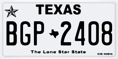 TX license plate BGP2408