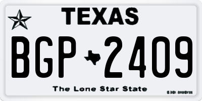 TX license plate BGP2409