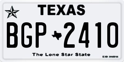 TX license plate BGP2410
