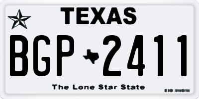 TX license plate BGP2411