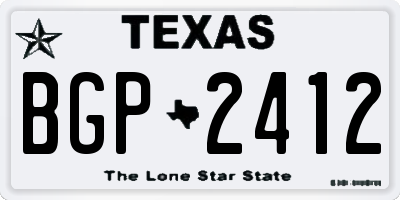 TX license plate BGP2412