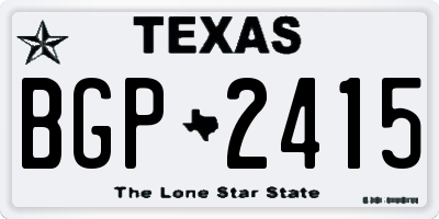 TX license plate BGP2415