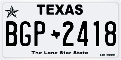 TX license plate BGP2418