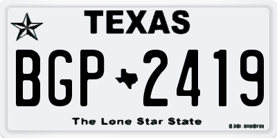 TX license plate BGP2419