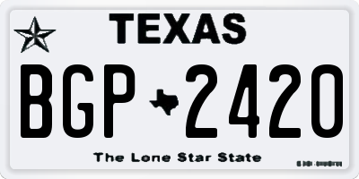 TX license plate BGP2420