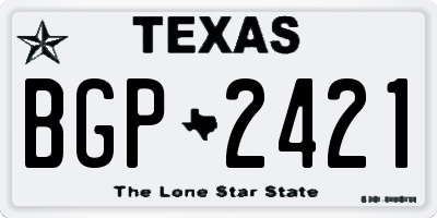 TX license plate BGP2421