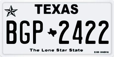 TX license plate BGP2422