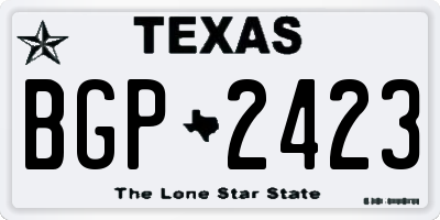 TX license plate BGP2423