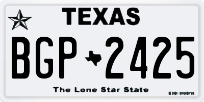 TX license plate BGP2425