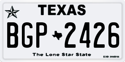 TX license plate BGP2426