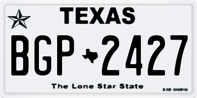 TX license plate BGP2427