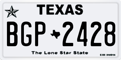 TX license plate BGP2428
