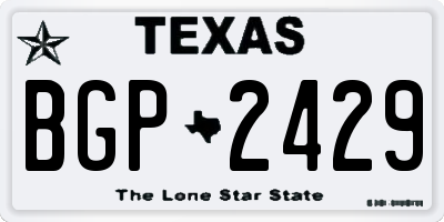 TX license plate BGP2429