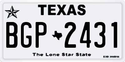TX license plate BGP2431