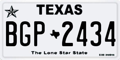 TX license plate BGP2434