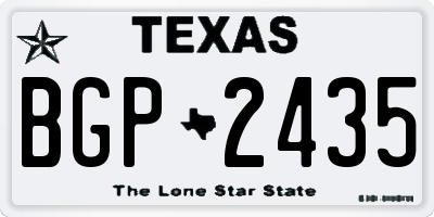 TX license plate BGP2435