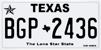 TX license plate BGP2436