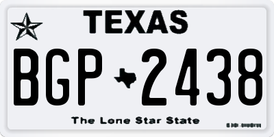 TX license plate BGP2438