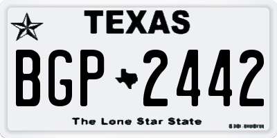 TX license plate BGP2442