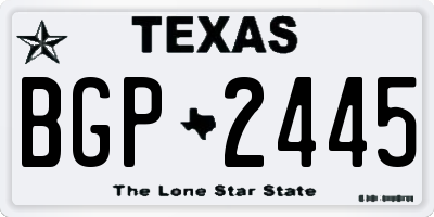 TX license plate BGP2445