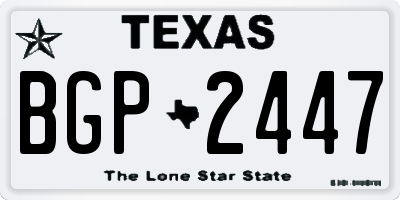 TX license plate BGP2447