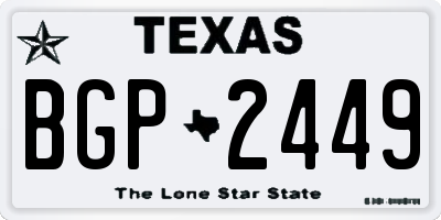 TX license plate BGP2449