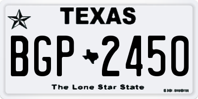 TX license plate BGP2450