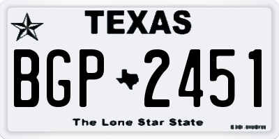 TX license plate BGP2451